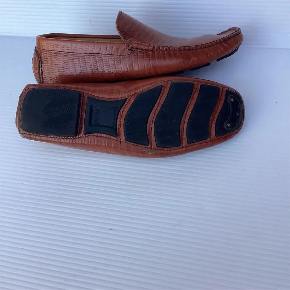 Paul Fredrick Men's Brown‎ Leather Loafers Slip On Casual Shoes